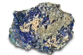 Sparkling Azurite and Malachite on Dolomite - Morocco #274486