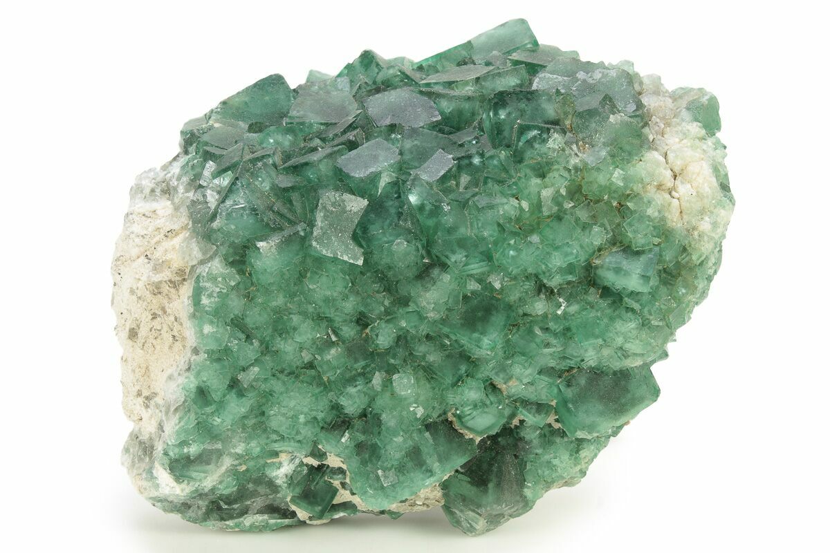 3 Green, Fluorescent, Cubic Fluorite Crystals - Madagascar (#183903) For  Sale 