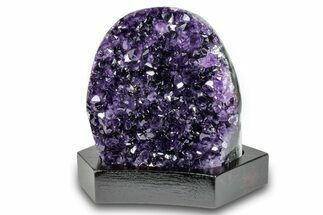 Grape Jelly Amethyst Geode With Wood Base - Uruguay #275643