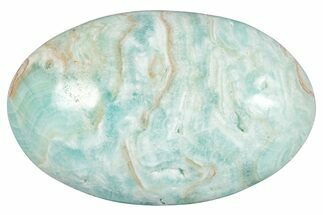 Polished Blue Caribbean Calcite Palm Stone #275584