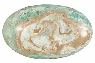 Polished Blue Caribbean Calcite Palm Stone #275587