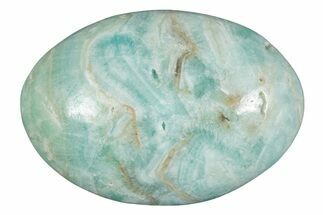 Polished Blue Caribbean Calcite Palm Stone #275590