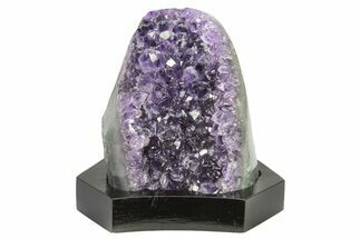 Grape Jelly Amethyst Geode With Wood Base - Uruguay #275681