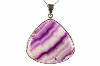Banded Fluorite Pendant (Necklace) - Sterling Silver #278469