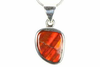 Fiery Red Ammolite Pendant (Necklace) - Sterling Silver #278381
