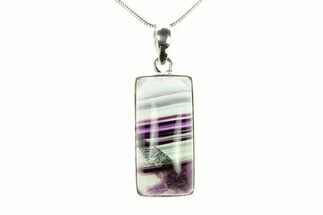 Banded Fluorite Pendant (Necklace) - Sterling Silver #278733