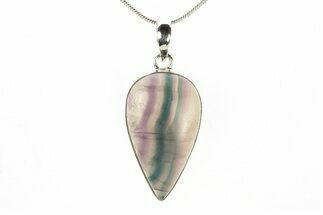 Banded Fluorite Pendant (Necklace) - Sterling Silver #278744