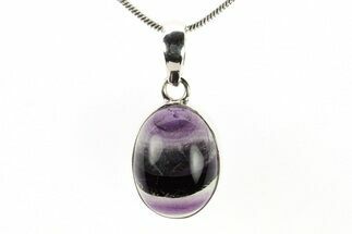 Banded Fluorite Pendant (Necklace) - Sterling Silver #278759