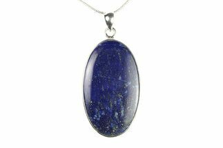 Polished Lapis Lazuli Pendant (Necklace) - Sterling Silver #278781