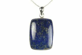 Polished Lapis Lazuli Pendant (Necklace) - Sterling Silver #278784