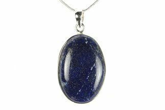 Polished Lapis Lazuli Pendant (Necklace) - Sterling Silver #278797