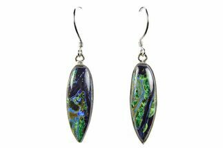 Malachite and Azurite Earrings - Sterling Silver #278867