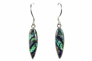 Malachite and Azurite Earrings - Sterling Silver #278874