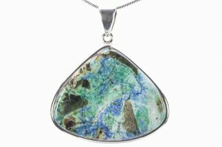 Polished Malachite & Azurite Pendant - Siberia #279039