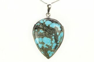 Kingman Turquoise Pendant (Necklace) - Sterling Silver #278555