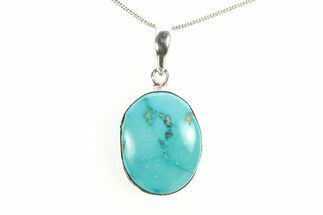 Kingman Turquoise Pendant (Necklace) - Sterling Silver #278558