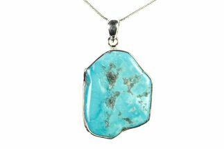 Kingman Turquoise Pendant (Necklace) - Sterling Silver #278575