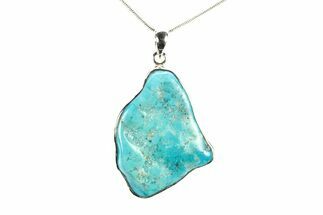 Kingman Turquoise Pendant (Necklace) - Sterling Silver #278579