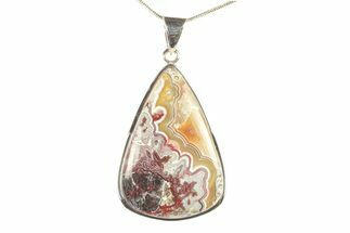 Polished Crazy Lace Agate Pendant - Sterling Silver #279078