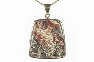 Polished Crazy Lace Agate Pendant - Mexico #279161