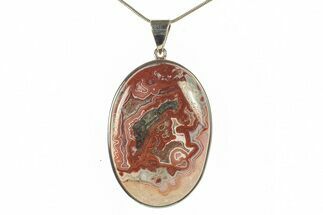 Polished Crazy Lace Agate Pendant - Mexico #279170