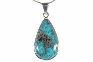 Persian Turquoise Pendant (Necklace) - Sterling Silver #279256