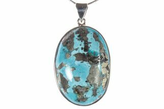Persian Turquoise Pendant (Necklace) - Sterling Silver #279257