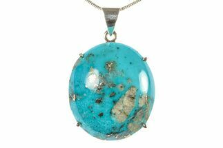 Persian Turquoise Pendant (Necklace) - Sterling Silver #279264