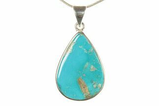 Persian Turquoise Pendant (Necklace) - Sterling Silver #279299