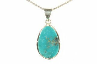 Persian Turquoise Pendant (Necklace) - Sterling Silver #279306