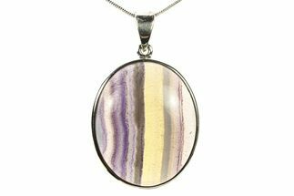 Banded Fluorite Pendant (Necklace) - Sterling Silver #279641