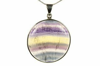 Banded Fluorite Pendant (Necklace) - Sterling Silver #279648