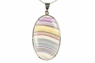 Banded Fluorite Pendant (Necklace) - Sterling Silver #279690