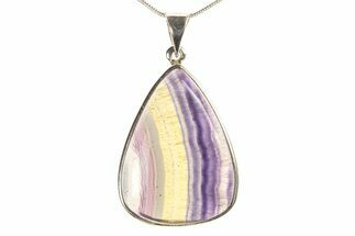 Banded Fluorite Pendant (Necklace) - Sterling Silver #279696