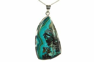 Vibrant Malachite & Chrysocolla Pendant - Sterling Silver #279838