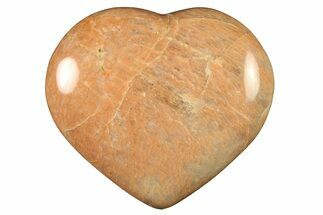 Polished Peach Moonstone Heart - Madagascar #280434