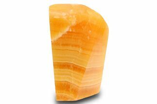 Polished Orange, Free-Form Honeycomb Calcite - Utah #283216