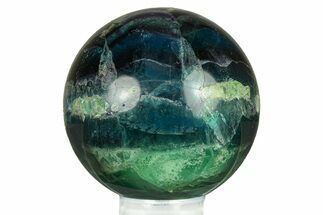Colorful Banded Fluorite Sphere - China #284415