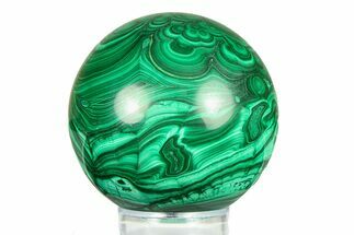 Flowery, Polished Malachite Sphere - DR Congo #284424