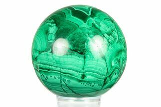 Flowery, Polished Malachite Sphere - DR Congo #284426