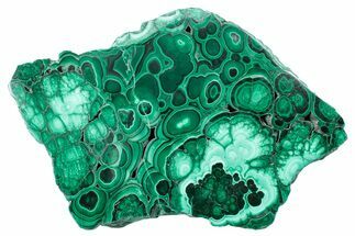 Flowery Polished Malachite Slab - DR Congo #284395