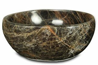 Polished Black Moonstone Bowl - Madagascar #286155