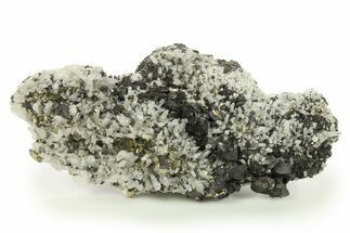 Gleaming Striated Pyrite Crystals with Quartz - Peru #287609