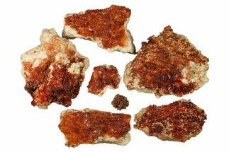 Clearance Lot: - Vanadinite on Bladed Barite - Pieces #288574