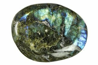 Flashy, Polished Labradorite Palm Stone - Madagascar #290501