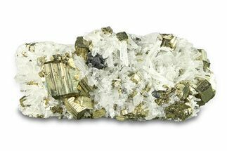 Quartz Crystals with Striated Pyrite - Peru #291894