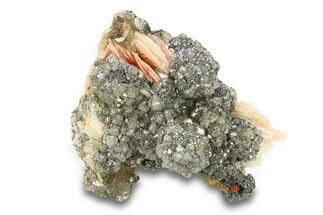 Cerussite Crystals with Bladed Barite on Galena - Morocco #291041
