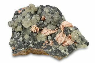 Cerussite Crystals on Bladed Barite and Galena - Morocco #291097