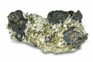 Iridescent Sphalerite and Quartz on Pyrite - Peru #291941