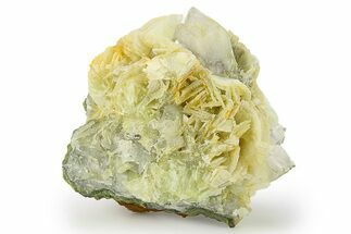 Green, Bladed Prehnite Crystals with Quartz - Morocco #292261